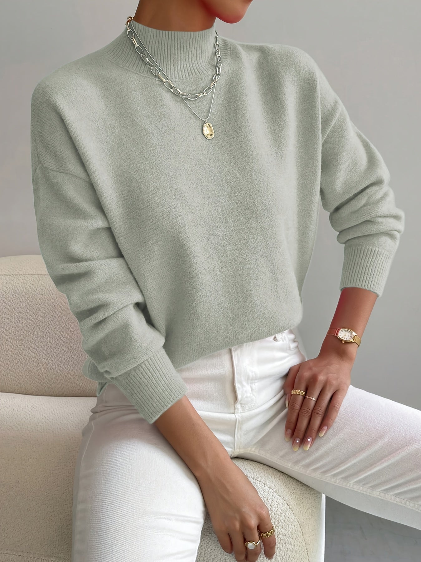 Højhalset Sweater – Blød, Varm & Stilren