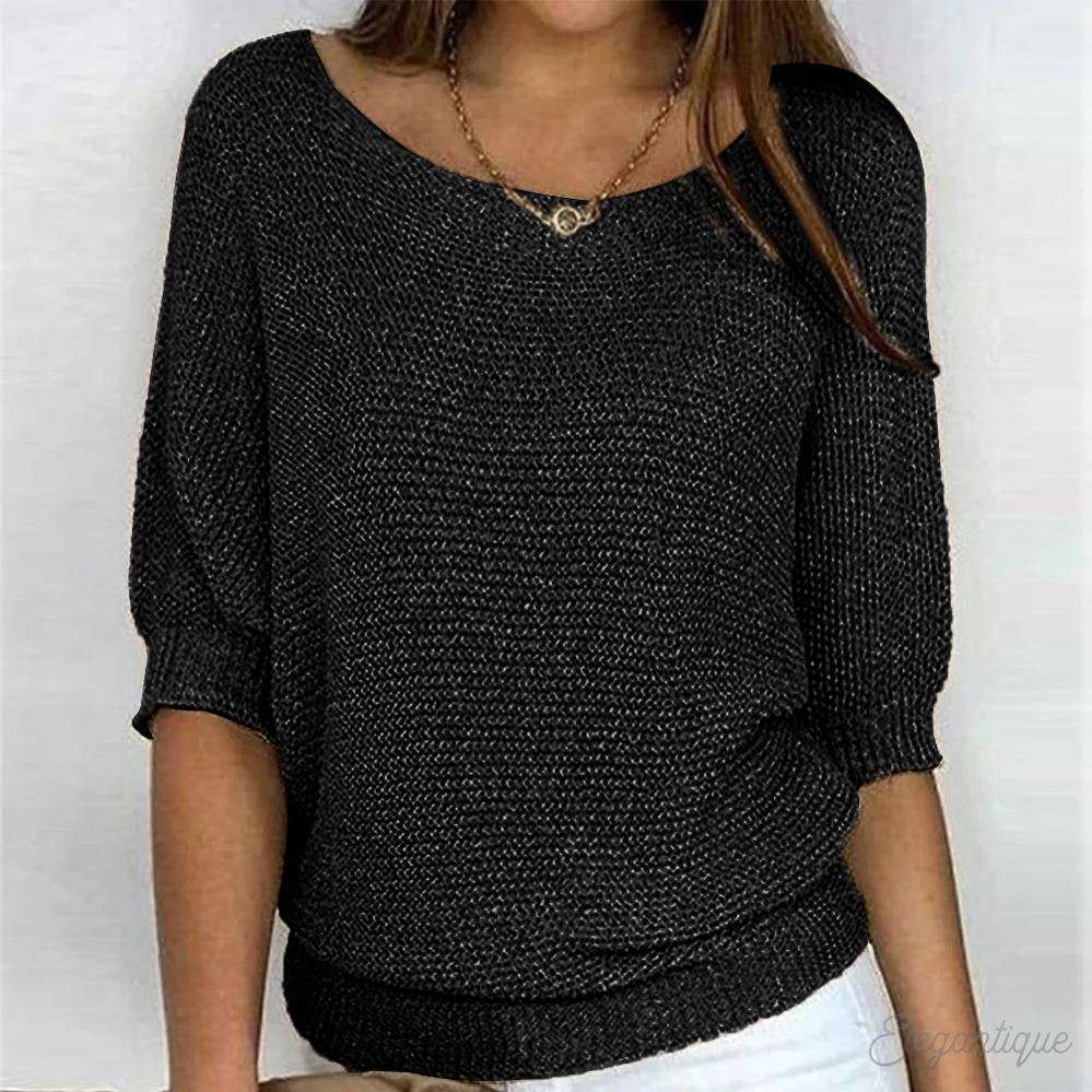 Fledermausärmel-Pullover – Avslappnad elegans med lätt charm