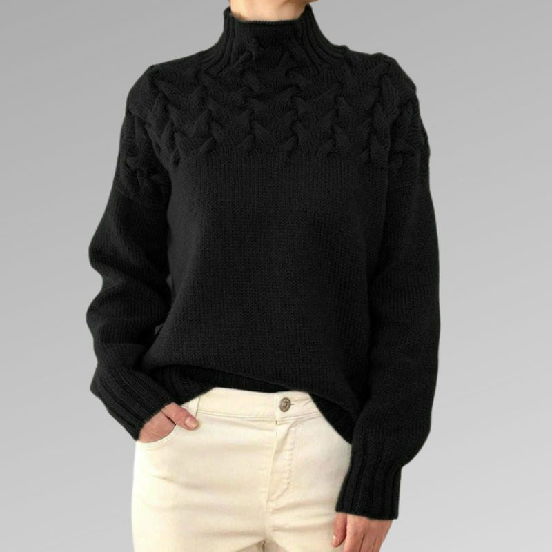 Rullkragepullover med twist-detaljer – Elegant värme med modern finess