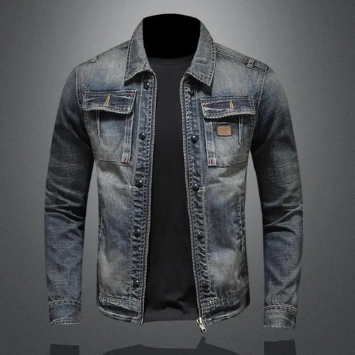Kasper – Klassisk denimjacka med rå kant