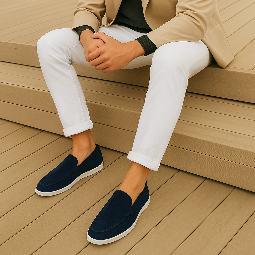 Emil - Stilrena loafers i mocka-look