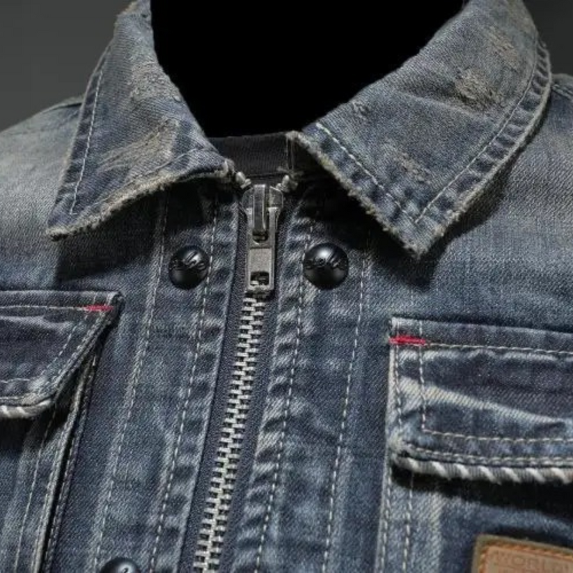 Kasper – Klassisk denimjacka med rå kant