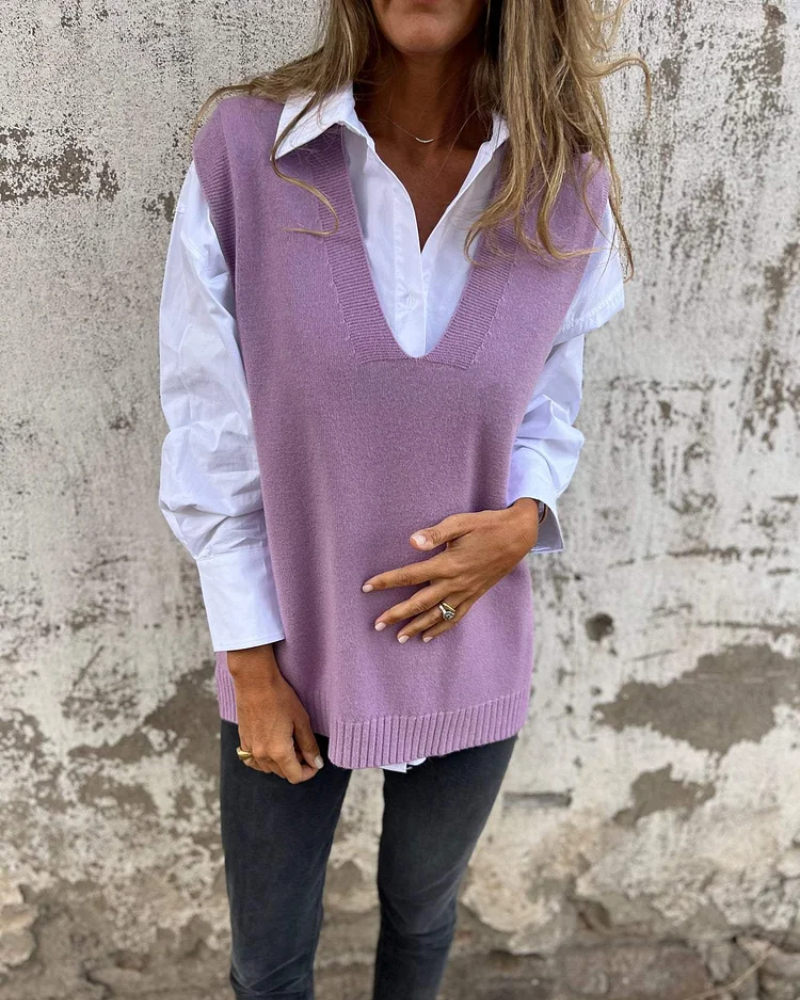 Stickad Slipover – Snygg layering för en avslappnad stil