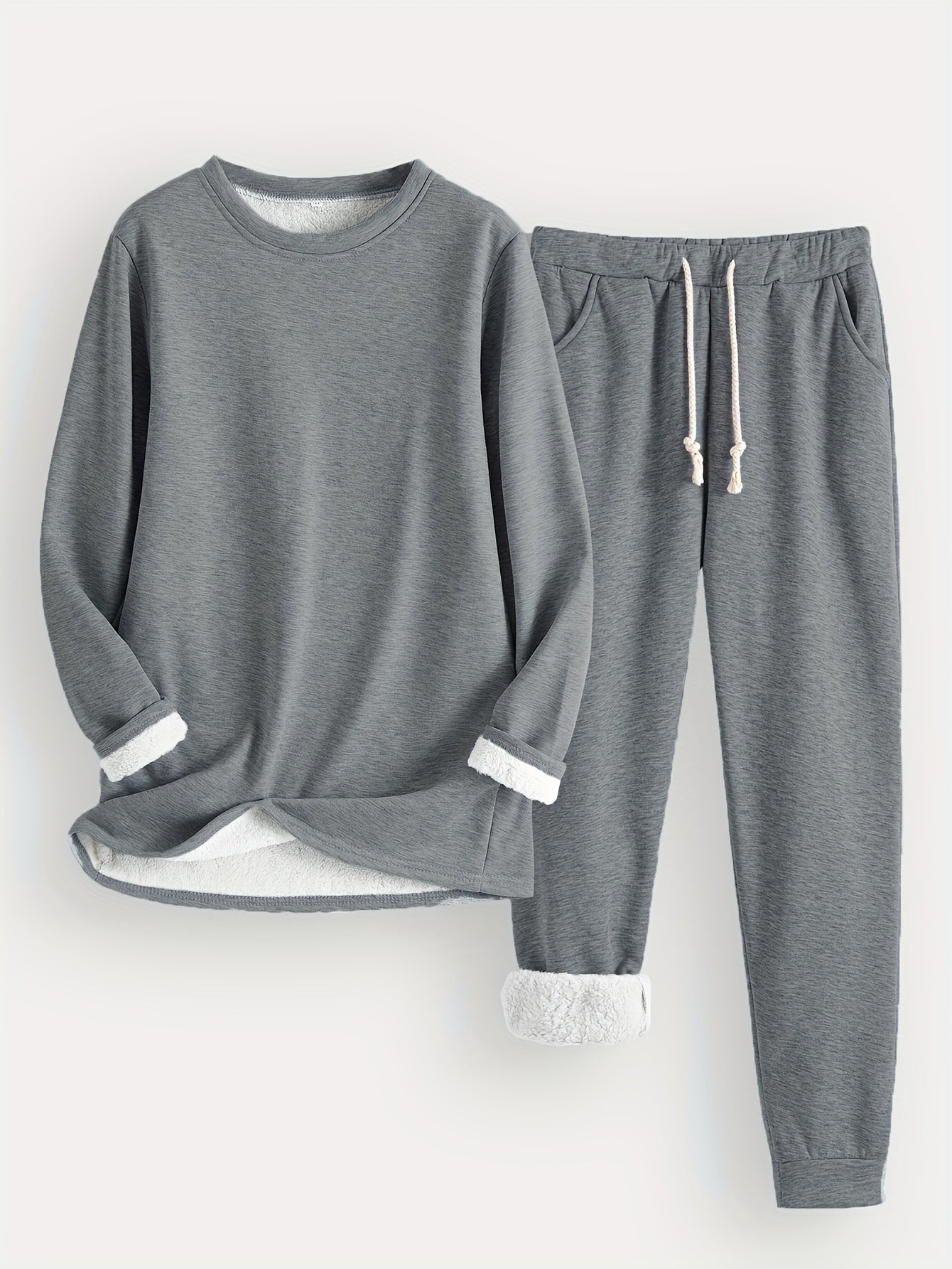 Fleecefodrat Lounge-set – Ultra-mjukt, Varmt & Mysigt
