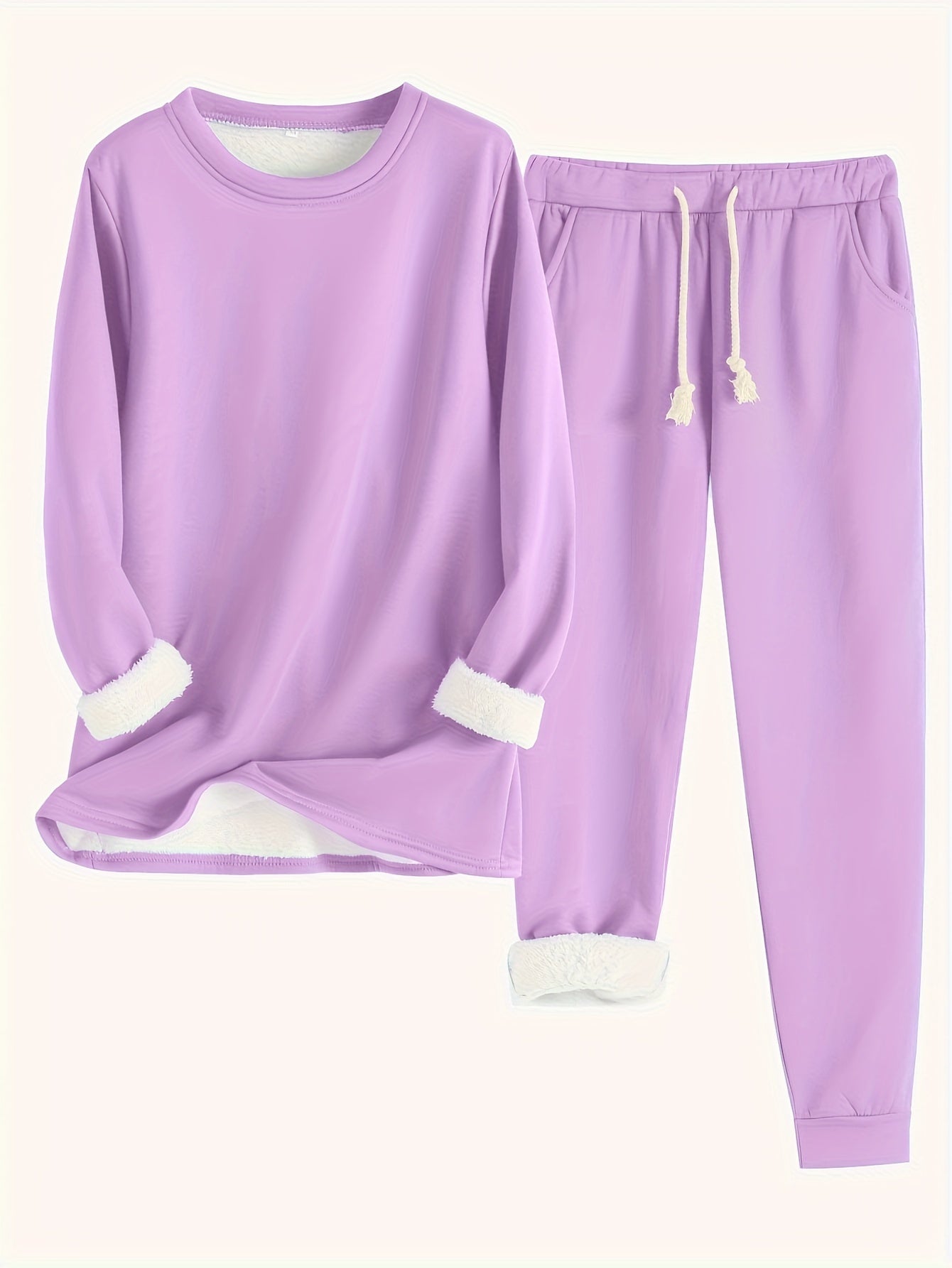 Fleecefodrat Lounge-set – Ultra-mjukt, Varmt & Mysigt