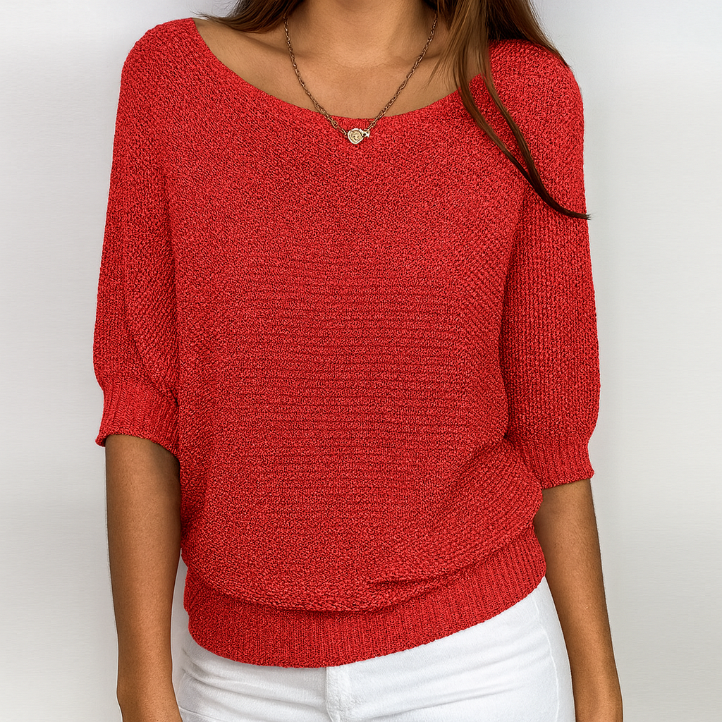 Fledermausärmel-Pullover – Avslappnad elegans med lätt charm
