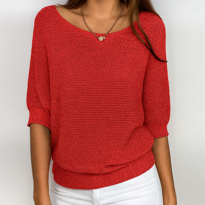 Fledermausärmel-Pullover – Avslappnad elegans med lätt charm