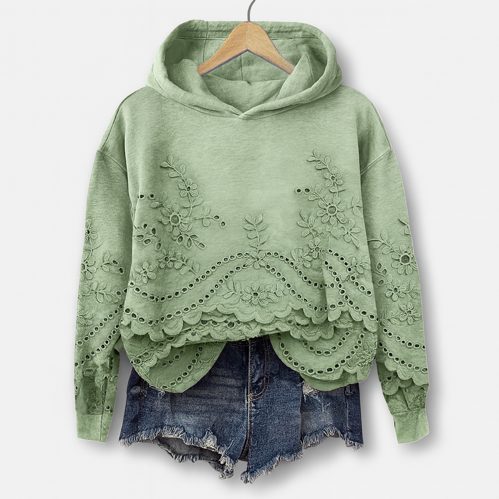 Hoodie med spetsdetaljer – Bekvämlighet möter feminint charm