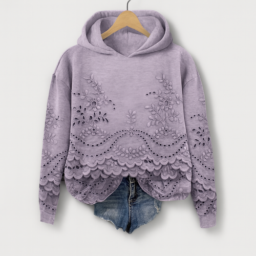 Hoodie med spetsdetaljer – Bekvämlighet möter feminint charm