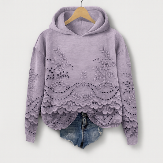 Hoodie med spetsdetaljer – Bekvämlighet möter feminint charm