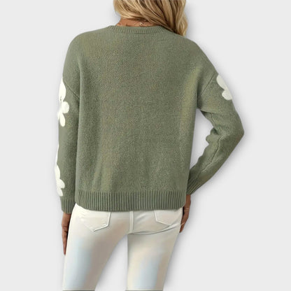 Pullover med blommärm – fräsch, lekfull och stilren