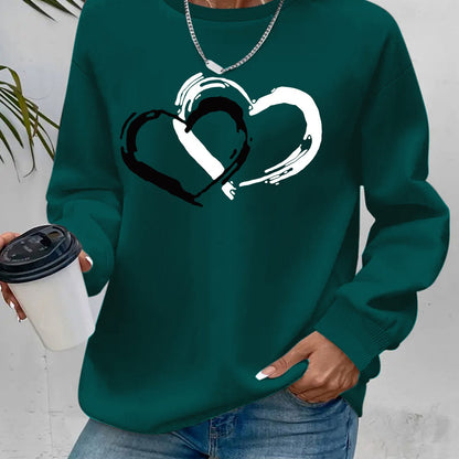 Sweatshirt med hjärttryck – Lekfull komfort med kärleksfull stil