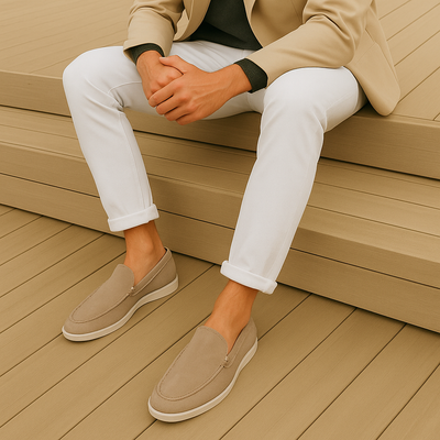 Emil - Stilrena loafers i mocka-look