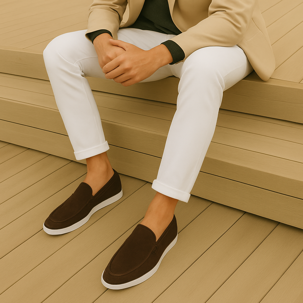 Emil - Stilrena loafers i mocka-look