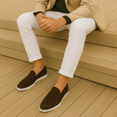Emil - Stilrena loafers i mocka-look