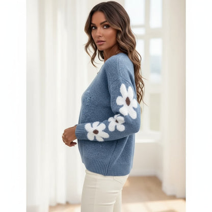 Pullover med blommärm – fräsch, lekfull och stilren
