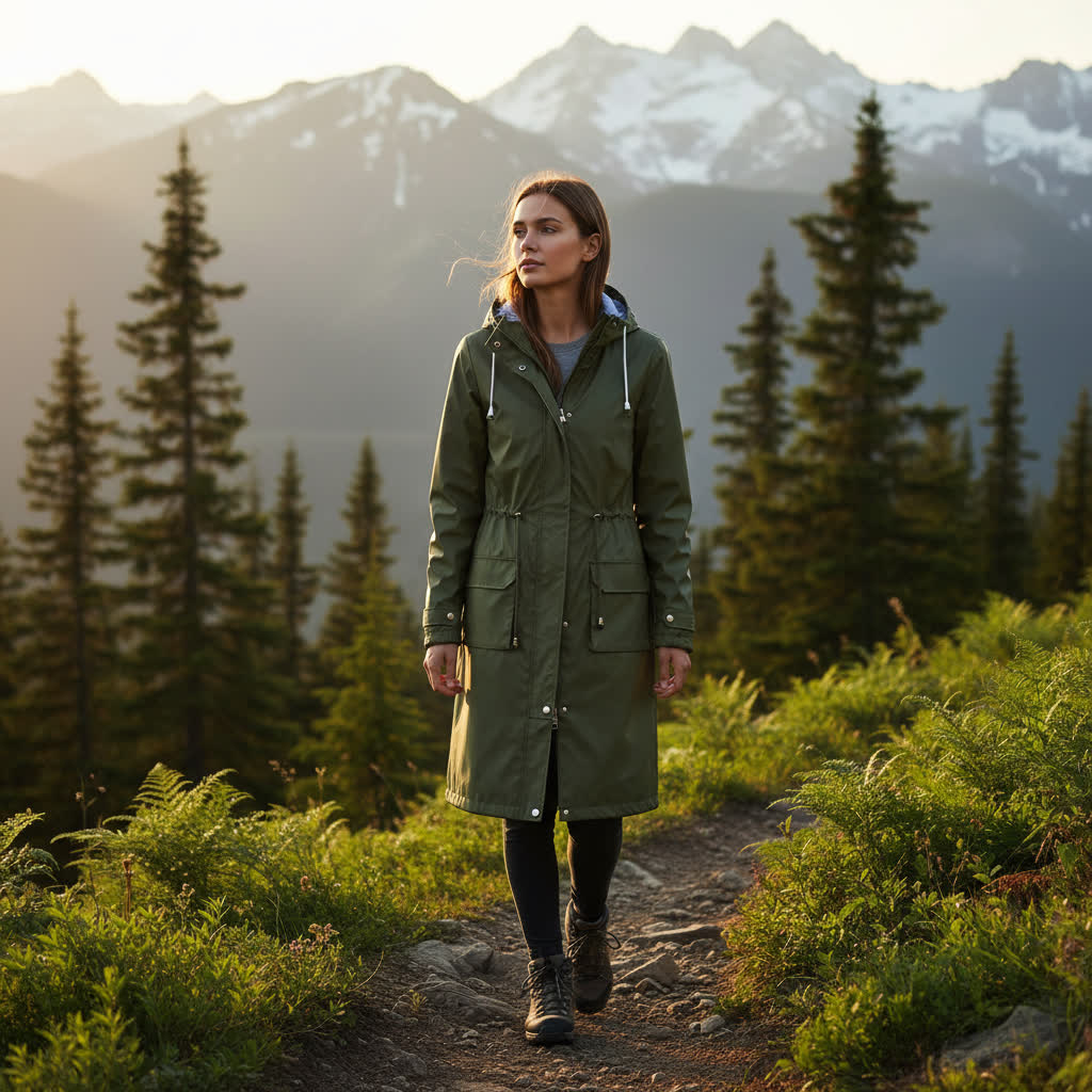 Lång Hooded Kappa – Bekväm Värme med Stilig Självförtroende