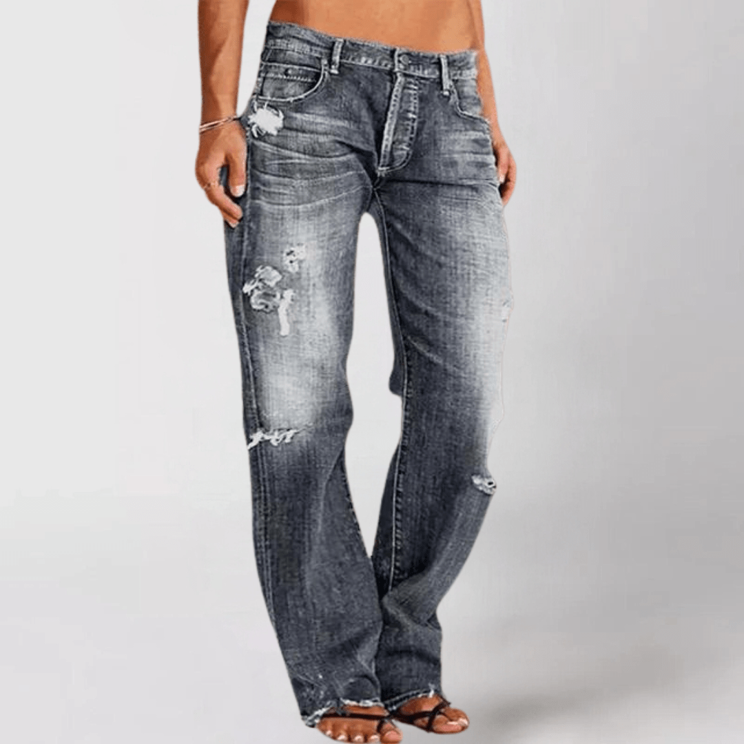 Bredskurna Zerstörda Jeans – Lättsam Coolness med Modern Touch