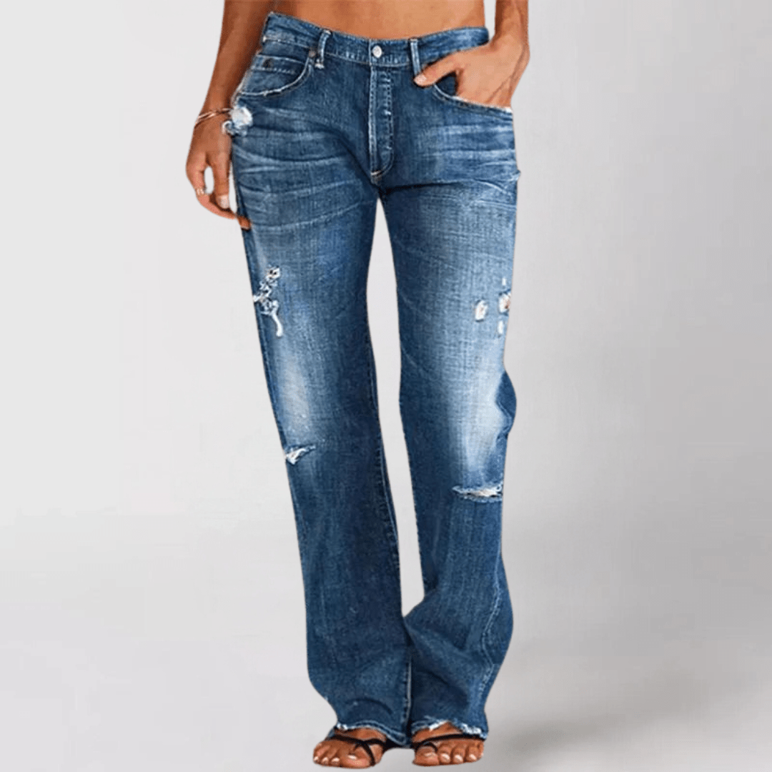 Bredskurna Zerstörda Jeans – Lättsam Coolness med Modern Touch