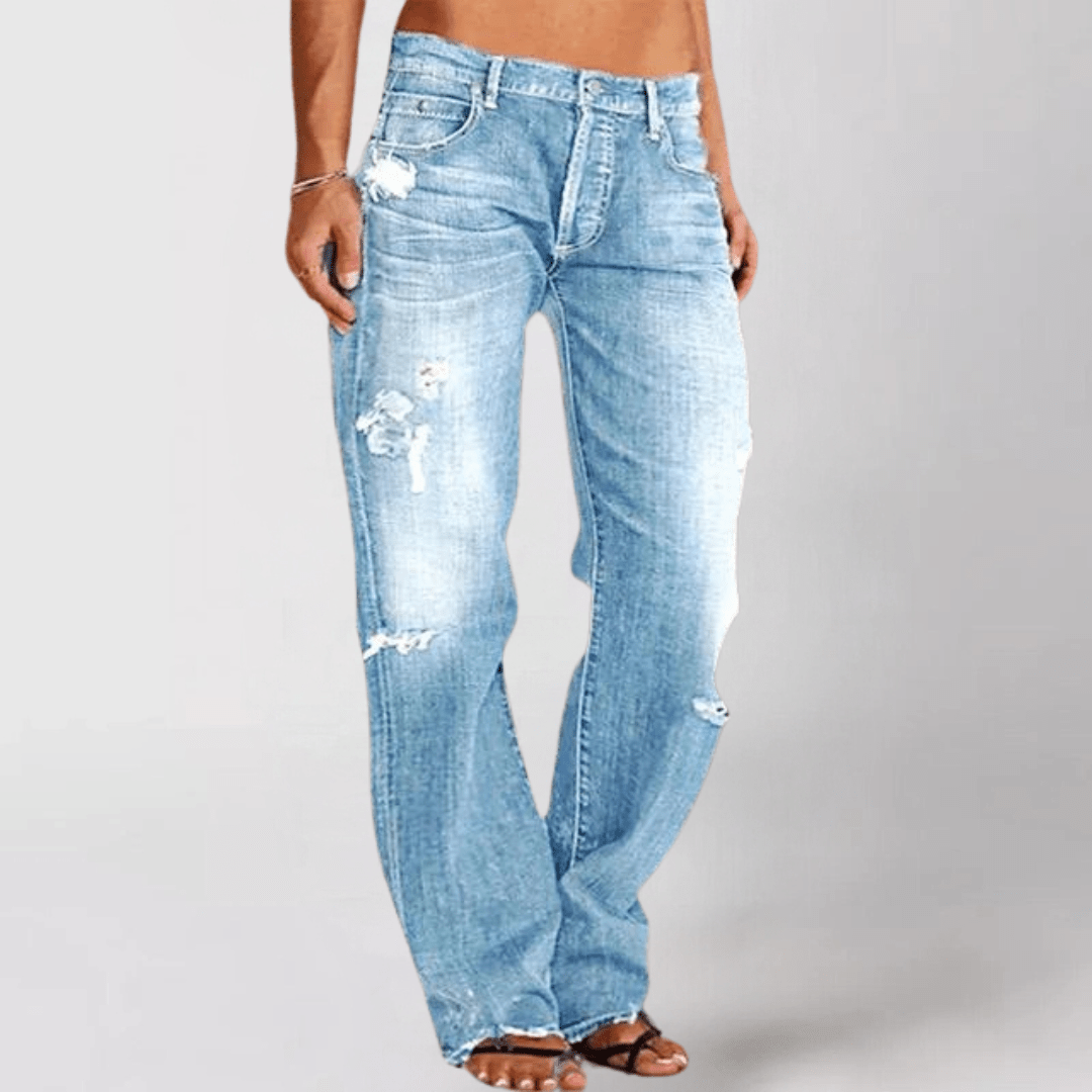 Bredskurna Zerstörda Jeans – Lättsam Coolness med Modern Touch