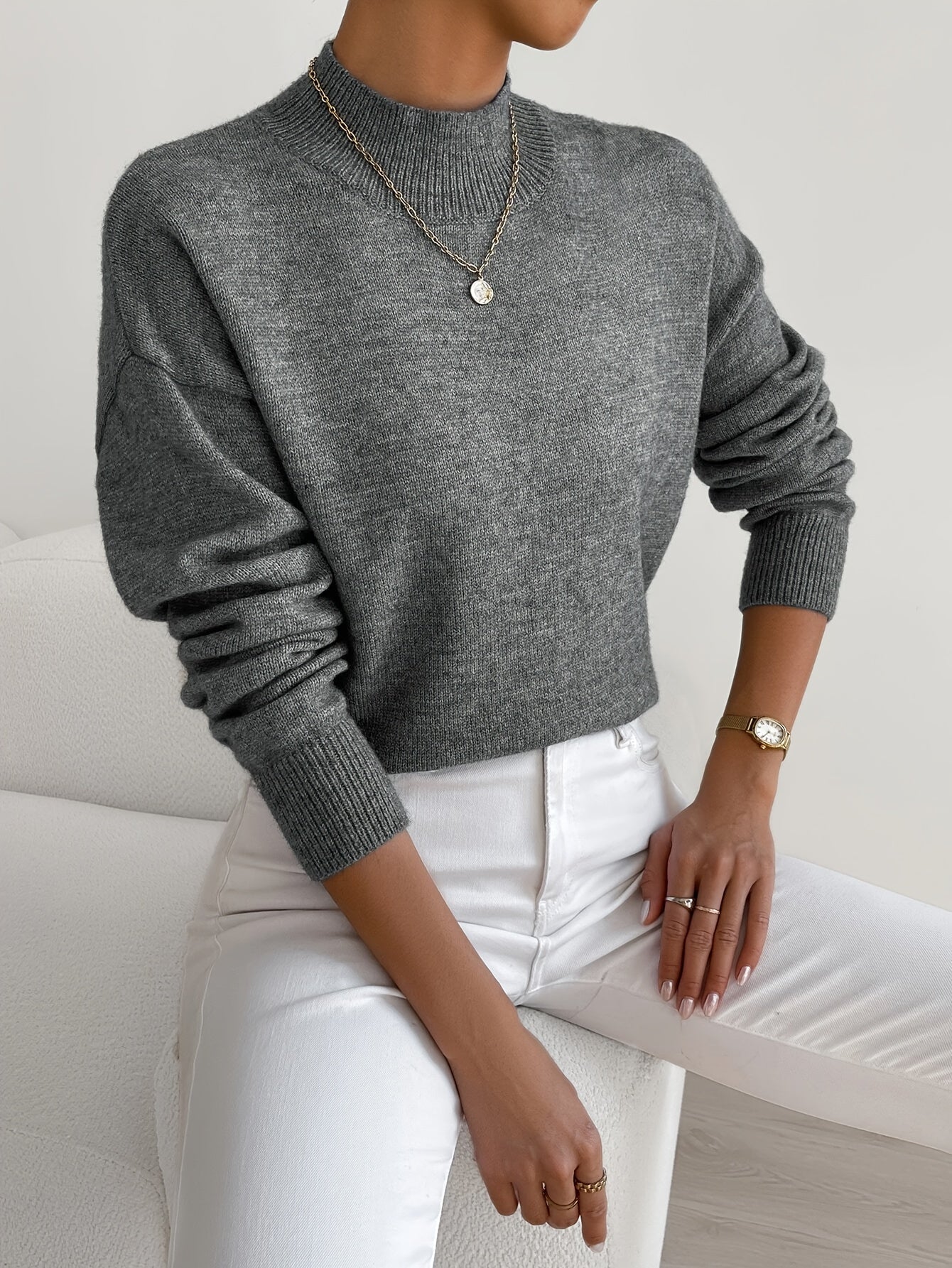 Højhalset Sweater – Blød, Varm & Stilren