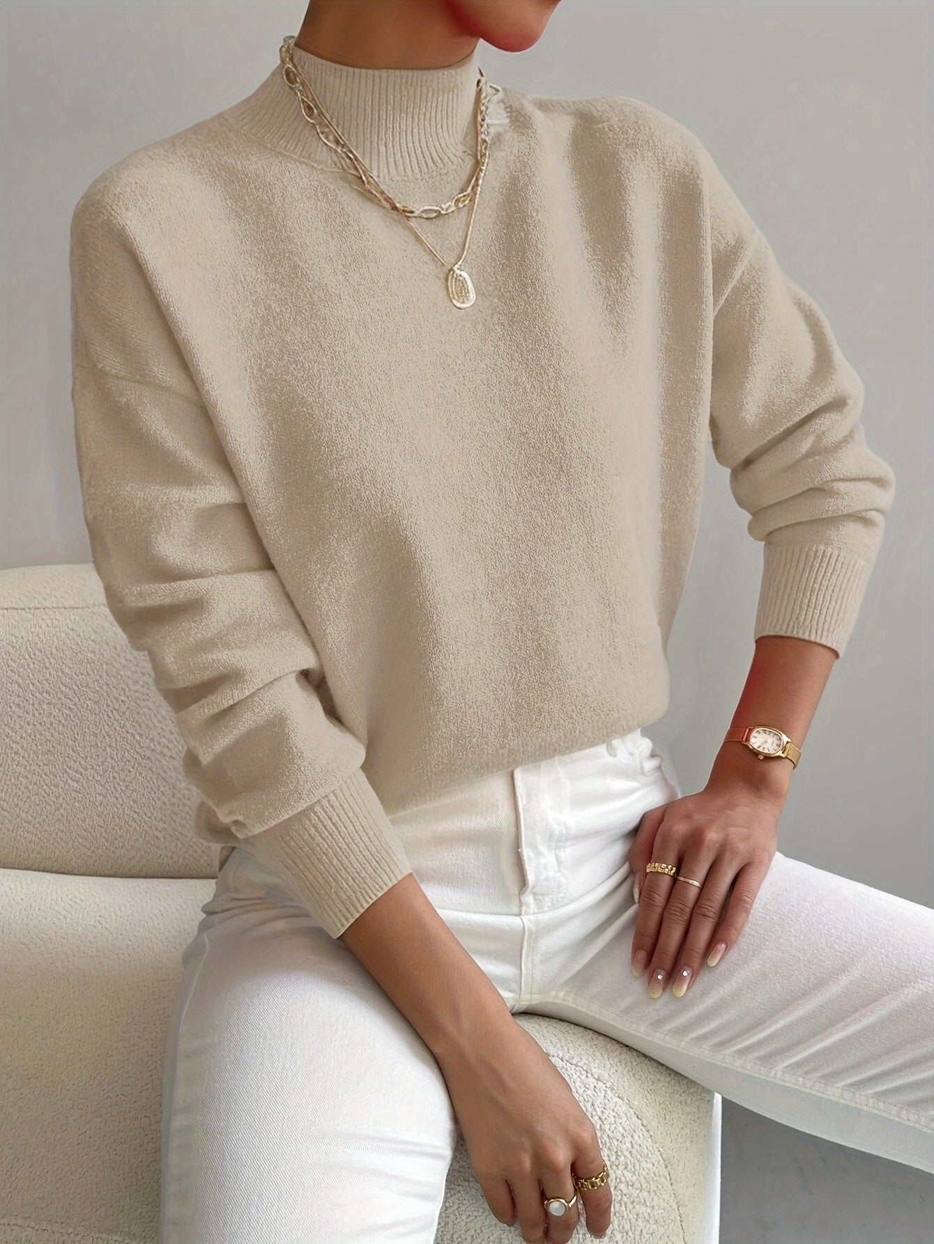 Højhalset Sweater – Blød, Varm & Stilren