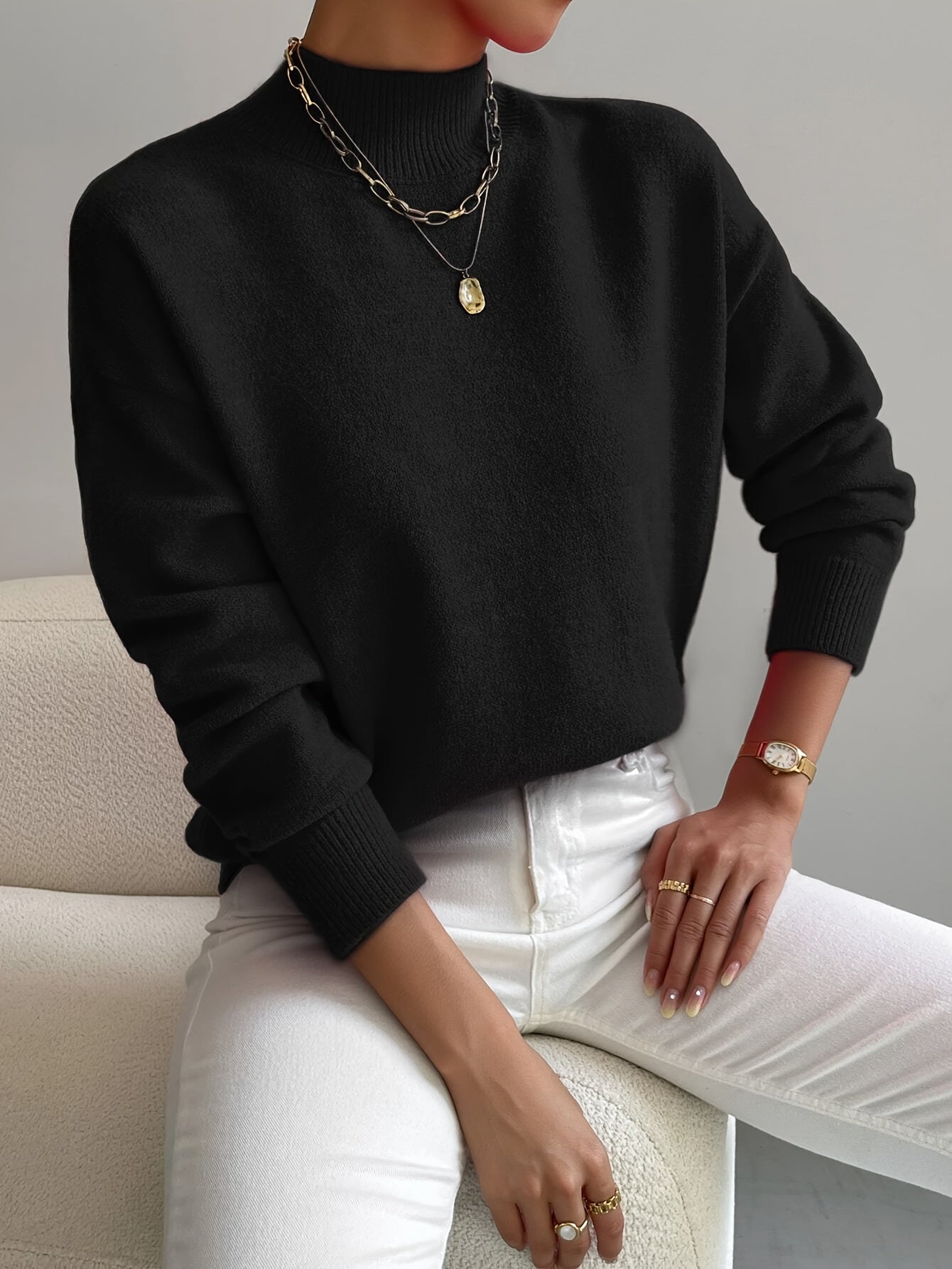 Højhalset Sweater – Blød, Varm & Stilren