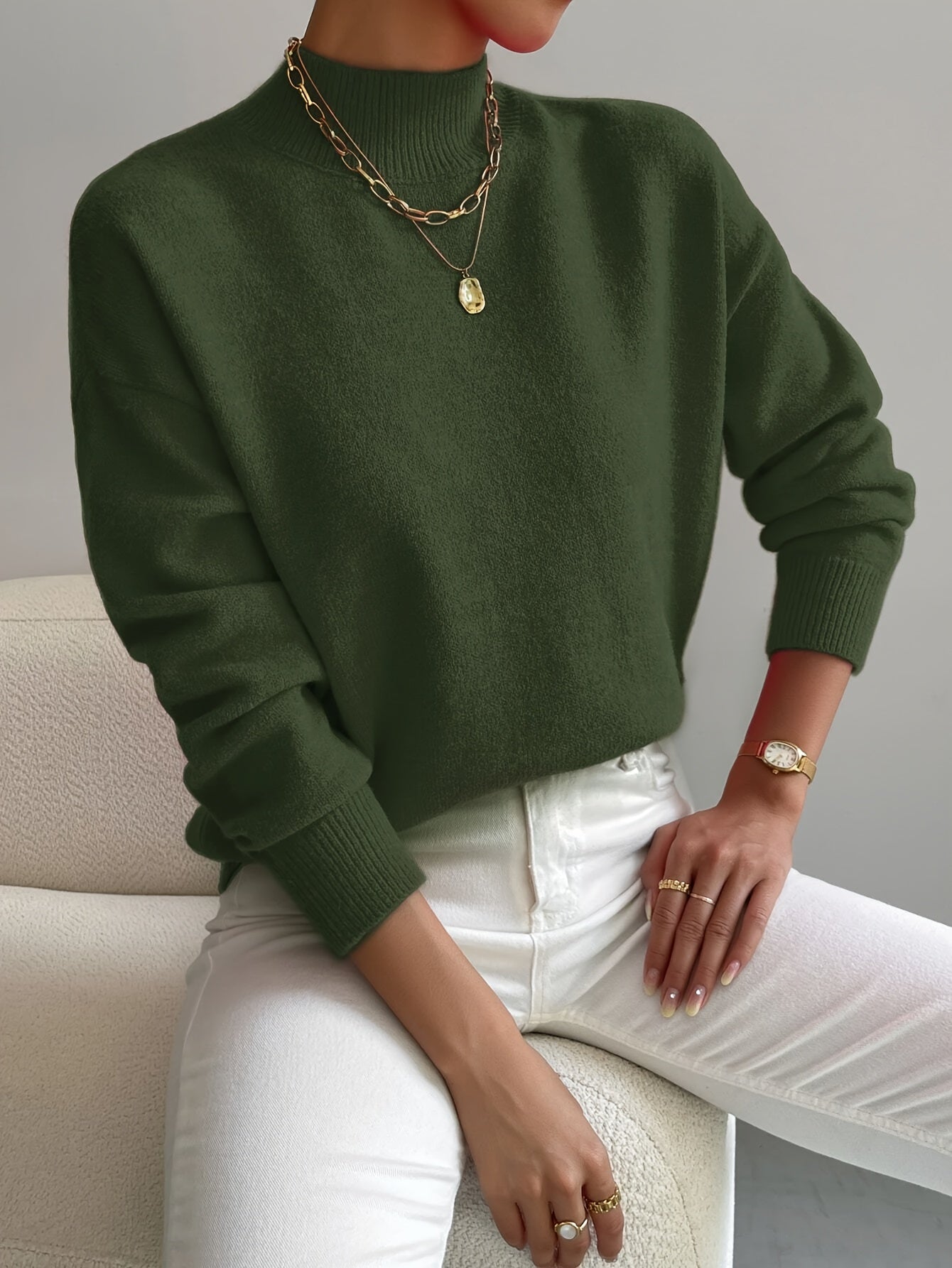 Højhalset Sweater – Blød, Varm & Stilren